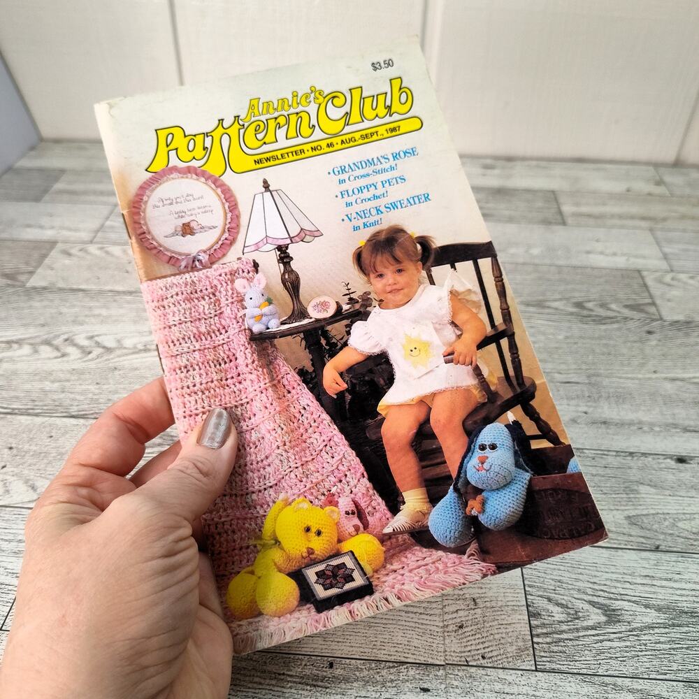 Annies Pattern‎ Club 1987 Vintage Crochet Craft Booklet Floppy Pets Afghan Doily